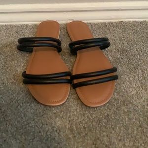 NWOT J. Crew Seaside Black Strappy Sandals